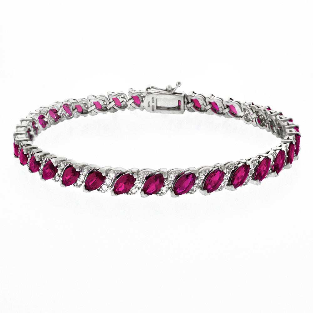 20.00 CT Genuine Pink Topaz Vine Bracelet Embellished with Swarovski Crystals in 18K White Gold Plated, Bracelet, Golden NYC Jewelry, Golden NYC Jewelry  jewelryjewelry deals, swarovski crystal jewelry, groupon jewelry,, jewelry for mom,