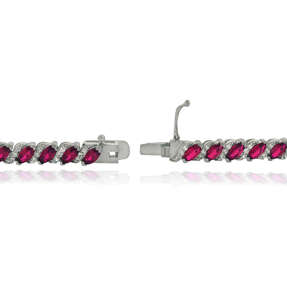 20.00 CT Genuine Pink Topaz Vine Bracelet Embellished with Swarovski Crystals in 18K White Gold Plated, Bracelet, Golden NYC Jewelry, Golden NYC Jewelry jewelryjewelry deals, swarovski crystal jewelry, groupon jewelry,, jewelry for mom,