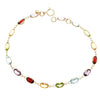 Simulated Multi Gemstone Rainbow Bracelet in 14K Gold