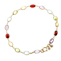 Simulated Multi Gemstone Rainbow Bracelet in 14K Gold