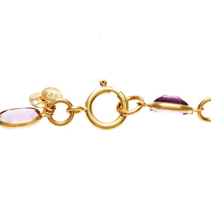 Simulated Multi Gemstone Rainbow Bracelet in 14K Gold