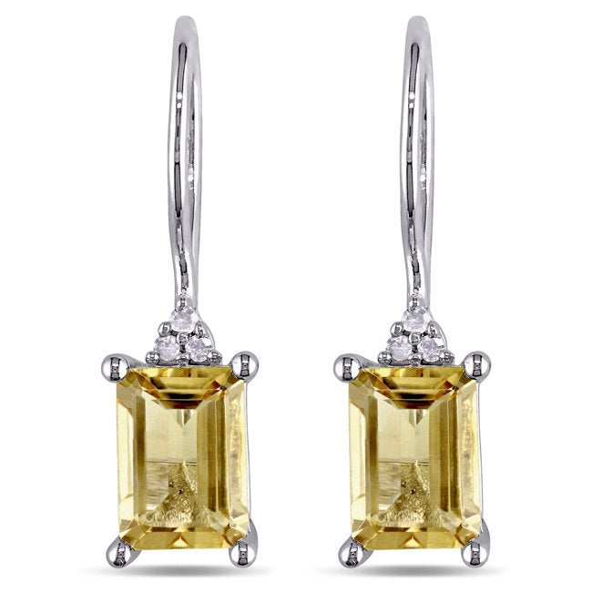 2.50 CT Genuine Citrine Baugette Gemstone Drop Earringin 18K White Gold Plated, Earring, Golden NYC Jewelry, Golden NYC Jewelry  jewelryjewelry deals, swarovski crystal jewelry, groupon jewelry,, jewelry for mom,