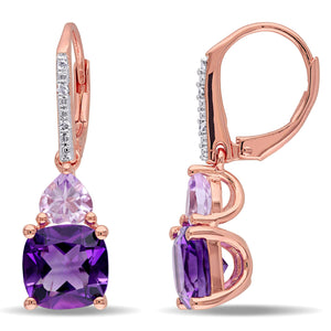 2.50 CT Genuine Amethyst Round Gemstone Drop Earring in 18K Rose Gold Plated, Earring, Golden NYC Jewelry, Golden NYC Jewelry  jewelryjewelry deals, swarovski crystal jewelry, groupon jewelry,, jewelry for mom,