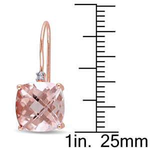 3.50 Pave Genuine Morganite Cushion Cut Drop Earrings in 18K Rose Gold Plated, Earring, Golden NYC Jewelry, Golden NYC Jewelry  jewelryjewelry deals, swarovski crystal jewelry, groupon jewelry,, jewelry for mom,