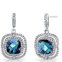 4.00 CT Aquamarine Pave Ecentric Drop Earringin 18K White Gold Plated, Earring, Golden NYC Jewelry, Golden NYC Jewelry jewelryjewelry deals, swarovski crystal jewelry, groupon jewelry,, jewelry for mom,