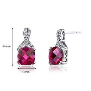 2.00 CT Pink Topaz Cushion Round Stud Earringin 18K White Gold Plated, Earring, Golden NYC Jewelry, Golden NYC Jewelry  jewelryjewelry deals, swarovski crystal jewelry, groupon jewelry,, jewelry for mom,