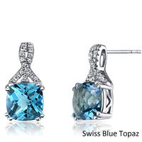 5.55 CTTW Asscher Cut Gemstone Pave Half-Infinity Stud Earrings in 18K White Gold Plating, , Golden NYC Jewelry, Golden NYC Jewelry jewelryjewelry deals, swarovski crystal jewelry, groupon jewelry,, jewelry for mom,