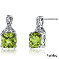2.00 CT Cushion Cut Peridot Stud Earring in 18K White Gold Plated, Earring, Golden NYC Jewelry, Golden NYC Jewelry jewelryjewelry deals, swarovski crystal jewelry, groupon jewelry,, jewelry for mom,