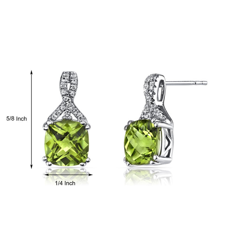 2.00 CT Cushion Cut Peridot Stud Earring in 18K White Gold Plated, Earring, Golden NYC Jewelry, Golden NYC Jewelry jewelryjewelry deals, swarovski crystal jewelry, groupon jewelry,, jewelry for mom,