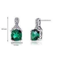 2.00 CT Cushion Cut Emerald Stud Earring in 18K White Gold Plated, Earring, Golden NYC Jewelry, Golden NYC Jewelry jewelryjewelry deals, swarovski crystal jewelry, groupon jewelry,, jewelry for mom,