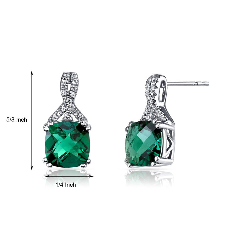 2.00 CT Cushion Cut Emerald Stud Earring in 18K White Gold Plated, Earring, Golden NYC Jewelry, Golden NYC Jewelry jewelryjewelry deals, swarovski crystal jewelry, groupon jewelry,, jewelry for mom,