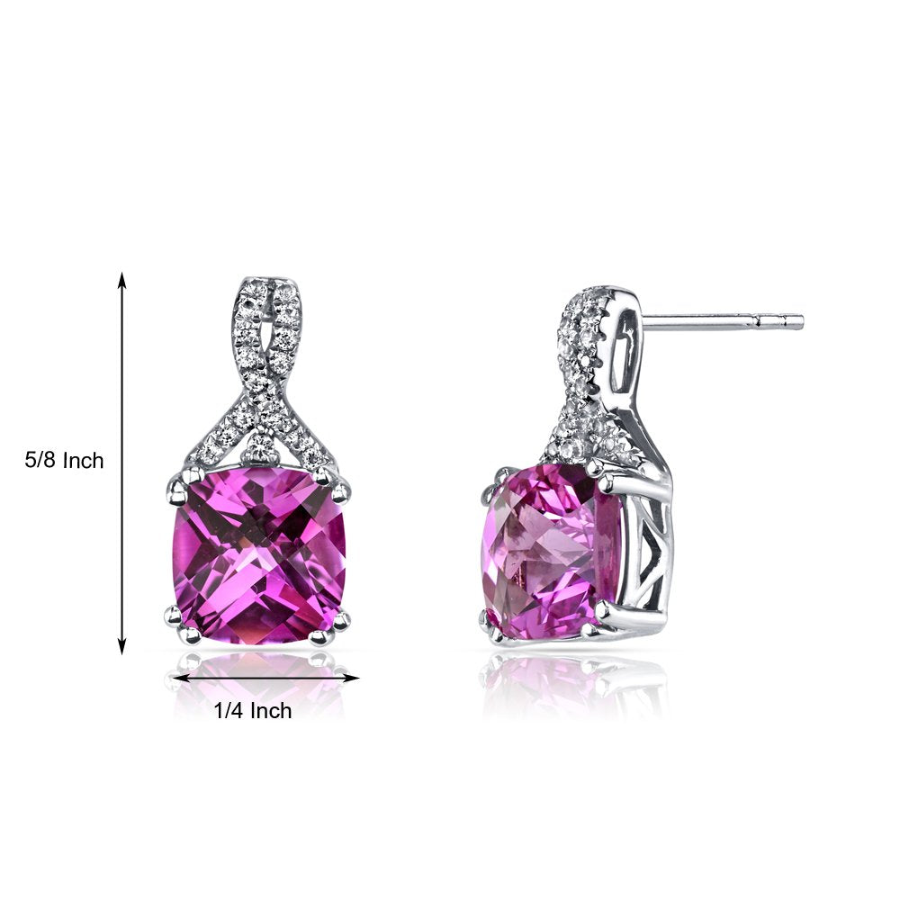 2.00 CT Cushion Cut Pink Tourmaline Stud Earring in 18K White Gold Plated, Earring, Golden NYC Jewelry, Golden NYC Jewelry  jewelryjewelry deals, swarovski crystal jewelry, groupon jewelry,, jewelry for mom,