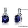 2.00 CT Cushion Cut Sapphire Stud Earring in 18K White Gold Plated, Earring, Golden NYC Jewelry, Golden NYC Jewelry jewelryjewelry deals, swarovski crystal jewelry, groupon jewelry,, jewelry for mom,
