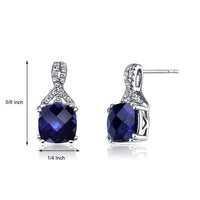 2.00 CT Cushion Cut Sapphire Stud Earring in 18K White Gold Plated, Earring, Golden NYC Jewelry, Golden NYC Jewelry jewelryjewelry deals, swarovski crystal jewelry, groupon jewelry,, jewelry for mom,