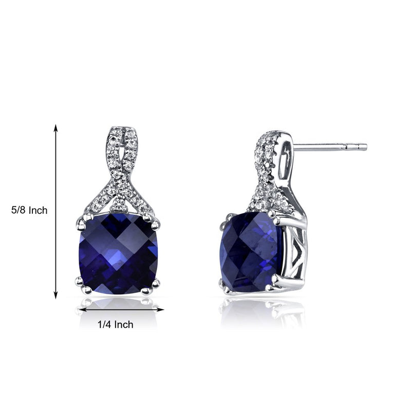 2.00 CT Cushion Cut Sapphire Stud Earring in 18K White Gold Plated, Earring, Golden NYC Jewelry, Golden NYC Jewelry jewelryjewelry deals, swarovski crystal jewelry, groupon jewelry,, jewelry for mom,