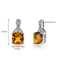 2.00 CT Cushion Cut Citrine Stud Earring in 18K White Gold Plated, Earring, Golden NYC Jewelry, Golden NYC Jewelry jewelryjewelry deals, swarovski crystal jewelry, groupon jewelry,, jewelry for mom,
