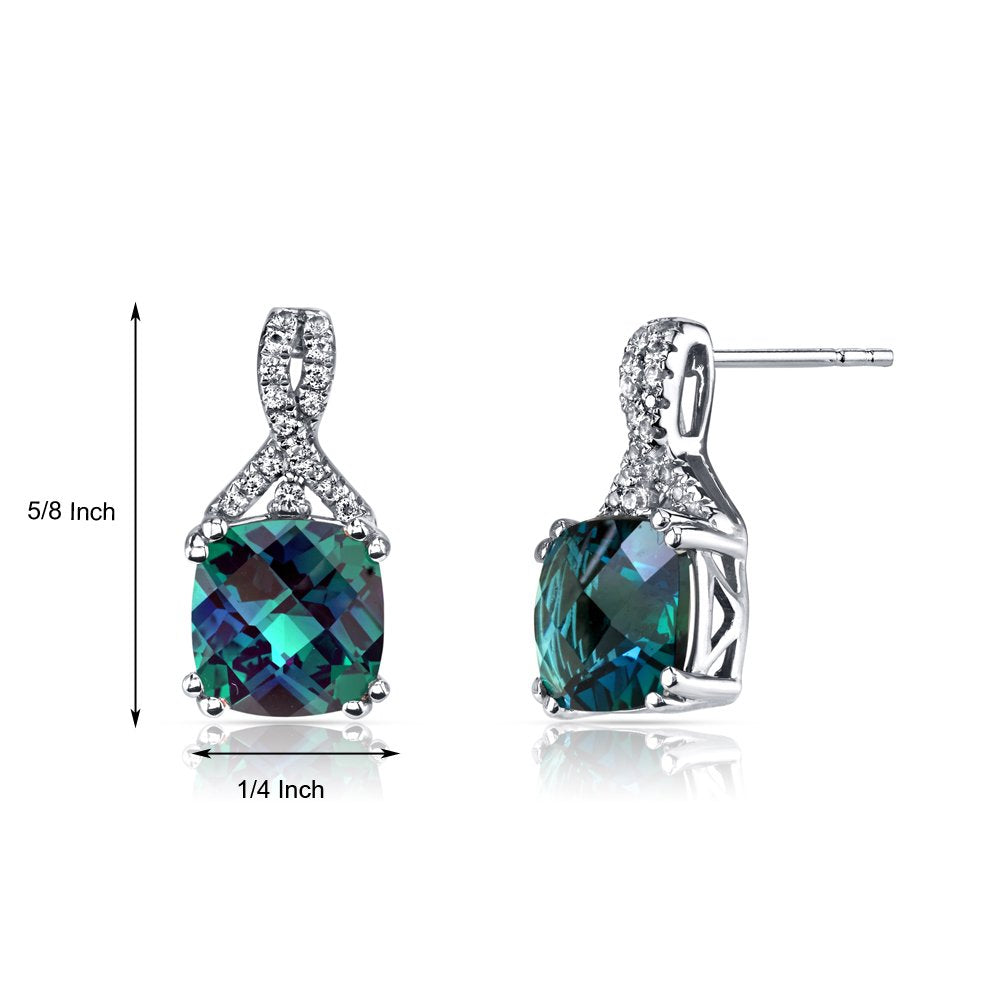 2.00 CT Cushion Cut Amazonite Blue Stud Earring in 18K White Gold Plated, Earring, Golden NYC Jewelry, Golden NYC Jewelry jewelryjewelry deals, swarovski crystal jewelry, groupon jewelry,, jewelry for mom,