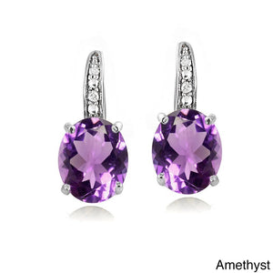 1.50 Ct Oval Cut Amethyst with Pave crystals Stud Earringin 18K White Gold Plated, Earring, Golden NYC Jewelry, Golden NYC Jewelry  jewelryjewelry deals, swarovski crystal jewelry, groupon jewelry,, jewelry for mom,