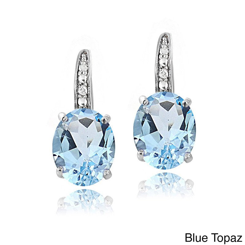 2.55 CTTW Blue Topaz Pav'e Hookback Earrings in 18K White Gold, , Golden NYC Jewelry, Golden NYC Jewelry  jewelryjewelry deals, swarovski crystal jewelry, groupon jewelry,, jewelry for mom,