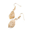 Filigree Leaf Drop Earring in 18K Gold Plated