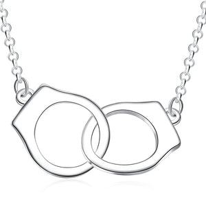 Handcuff Necklace in 18K White Gold Plated
