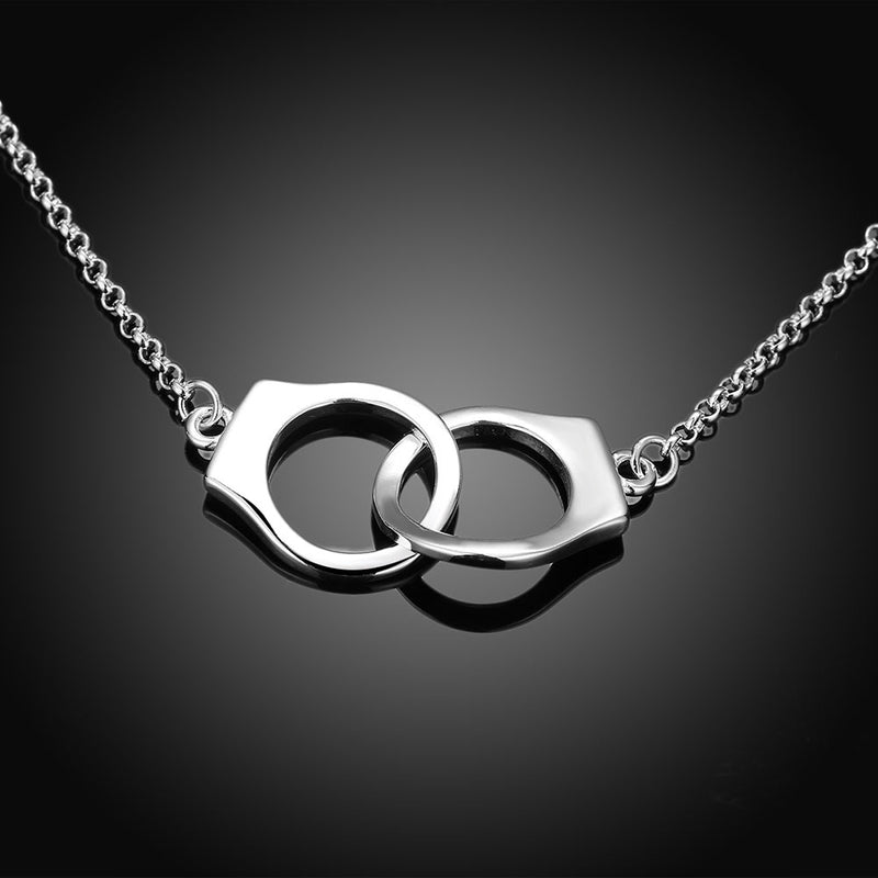 Handcuff Necklace in 18K White Gold Plated