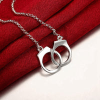 Handcuff Necklace in 18K White Gold Plated