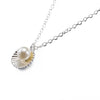 Seashell Pearl Necklace in 18K White Gold Plated