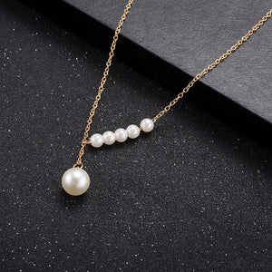 5 Piece Seashell Pearl Necklace in 18K White Gold Plated, Necklace, Golden NYC Jewelry, Golden NYC Jewelry  jewelryjewelry deals, swarovski crystal jewelry, groupon jewelry,, jewelry for mom,