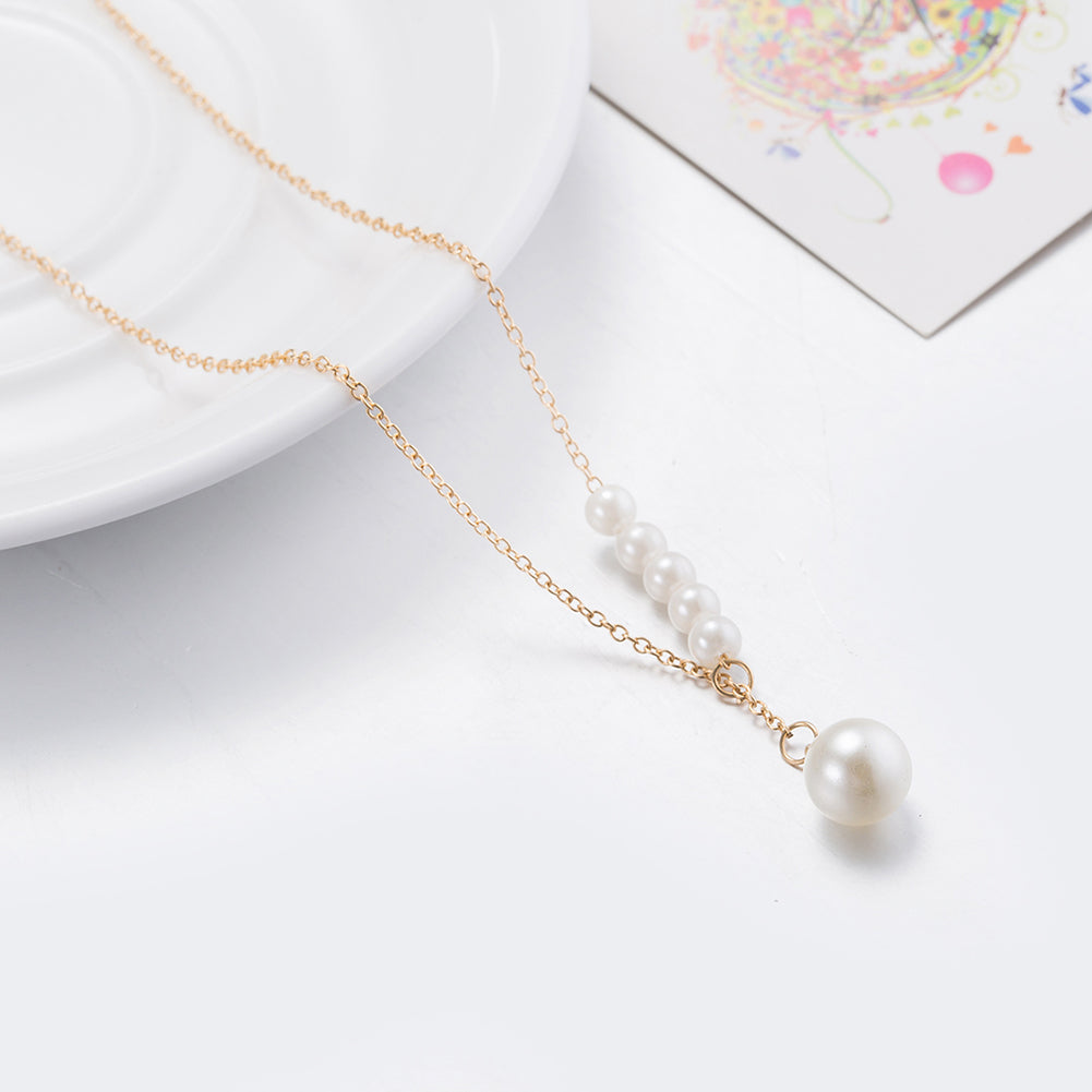 5 Piece Seashell Pearl Necklace in 18K White Gold Plated, Necklace, Golden NYC Jewelry, Golden NYC Jewelry jewelryjewelry deals, swarovski crystal jewelry, groupon jewelry,, jewelry for mom,