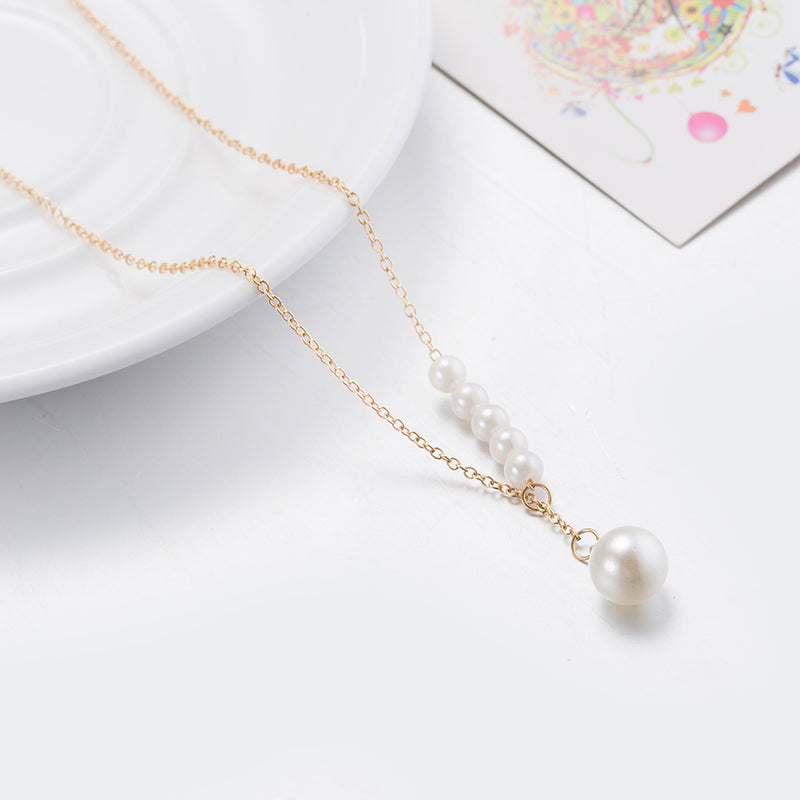 5 Piece Seashell Pearl Necklace in 18K White Gold Plated, Necklace, Golden NYC Jewelry, Golden NYC Jewelry jewelryjewelry deals, swarovski crystal jewelry, groupon jewelry,, jewelry for mom,