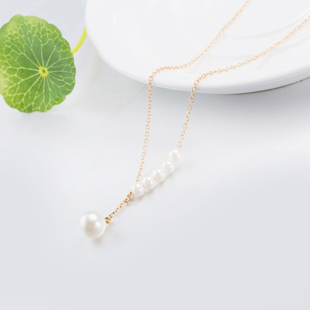 5 Piece Seashell Pearl Necklace in 18K White Gold Plated, Necklace, Golden NYC Jewelry, Golden NYC Jewelry jewelryjewelry deals, swarovski crystal jewelry, groupon jewelry,, jewelry for mom,