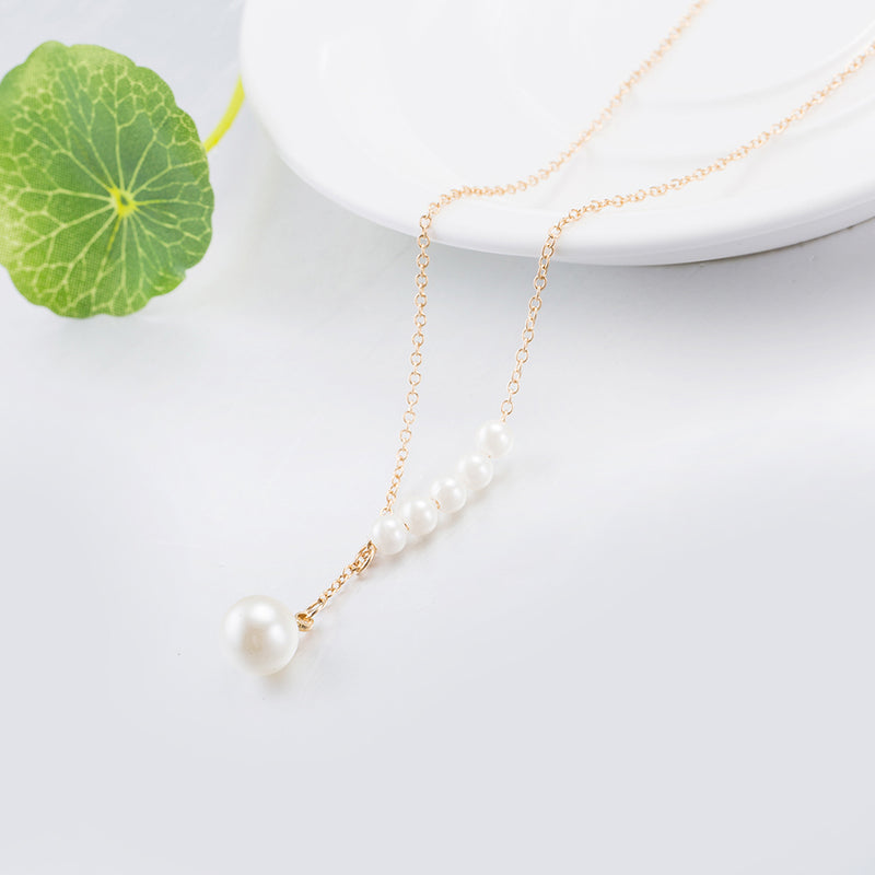 5 Piece Seashell Pearl Necklace in 18K White Gold Plated, Necklace, Golden NYC Jewelry, Golden NYC Jewelry jewelryjewelry deals, swarovski crystal jewelry, groupon jewelry,, jewelry for mom,