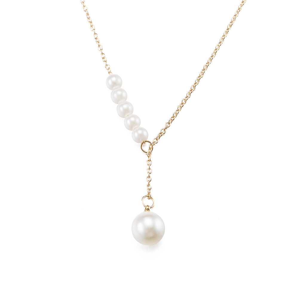 5 Piece Seashell Pearl Necklace in 18K White Gold Plated, Necklace, Golden NYC Jewelry, Golden NYC Jewelry jewelryjewelry deals, swarovski crystal jewelry, groupon jewelry,, jewelry for mom,