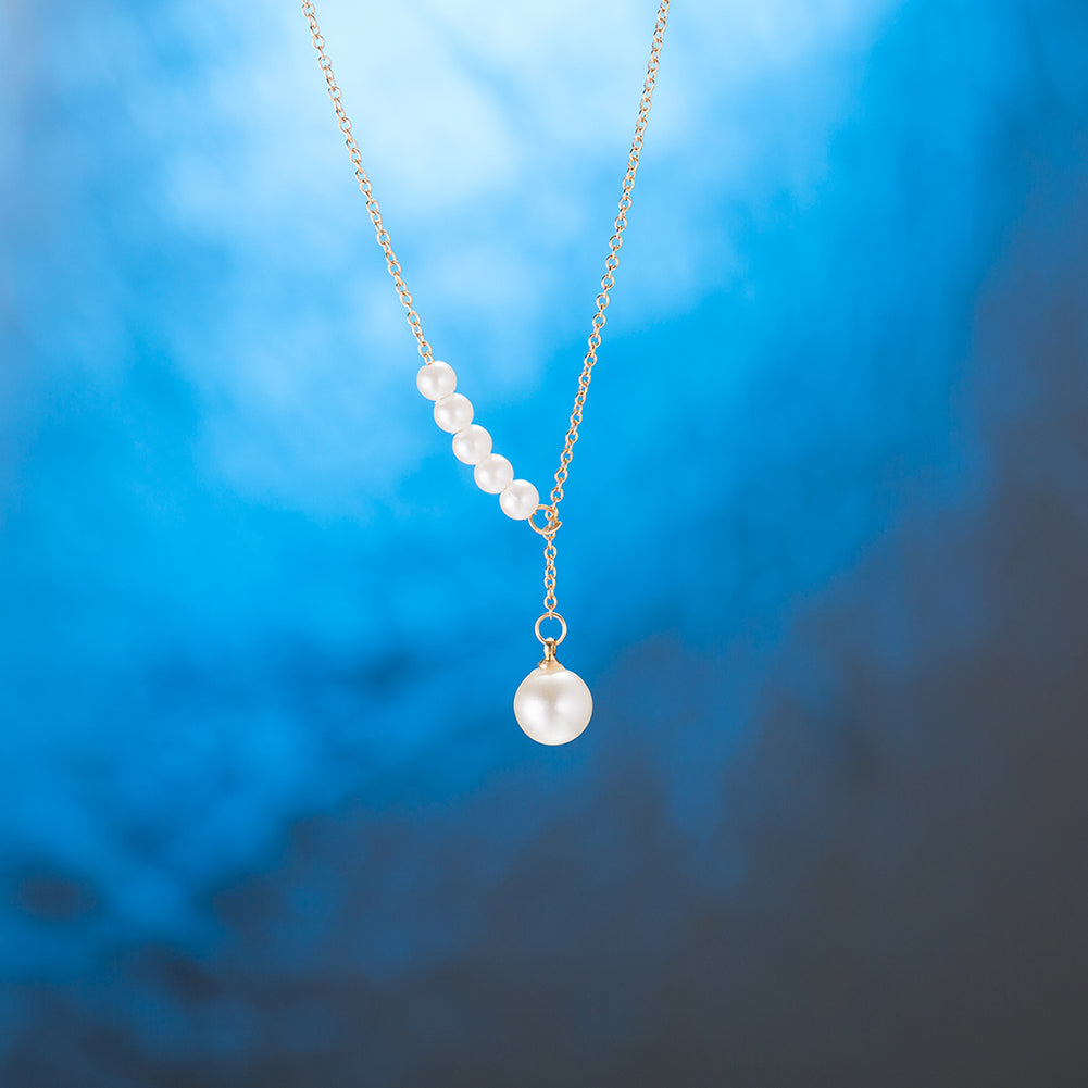 5 Piece Seashell Pearl Necklace in 18K White Gold Plated, Necklace, Golden NYC Jewelry, Golden NYC Jewelry jewelryjewelry deals, swarovski crystal jewelry, groupon jewelry,, jewelry for mom,