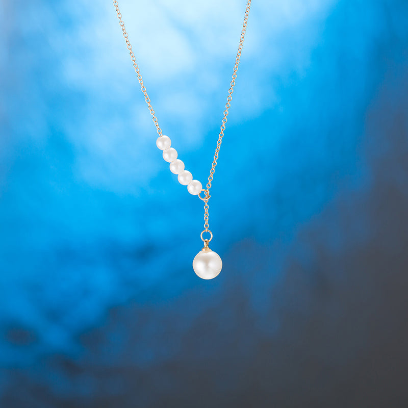 5 Piece Seashell Pearl Necklace in 18K White Gold Plated, Necklace, Golden NYC Jewelry, Golden NYC Jewelry jewelryjewelry deals, swarovski crystal jewelry, groupon jewelry,, jewelry for mom,