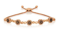 Chocolate Toned Swarovski Bar Bracelet in 14K Rose Gold Plating (Options Available), , Golden NYC Jewelry, Golden NYC Jewelry  jewelryjewelry deals, swarovski crystal jewelry, groupon jewelry,, jewelry for mom,