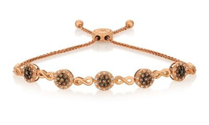 Chocolate Toned Swarovski Bar Bracelet in 14K Rose Gold Plating (Options Available), , Golden NYC Jewelry, Golden NYC Jewelry  jewelryjewelry deals, swarovski crystal jewelry, groupon jewelry,, jewelry for mom,
