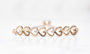 Simulated Chocolate Diamonds 18K Rose Gold Bracelet