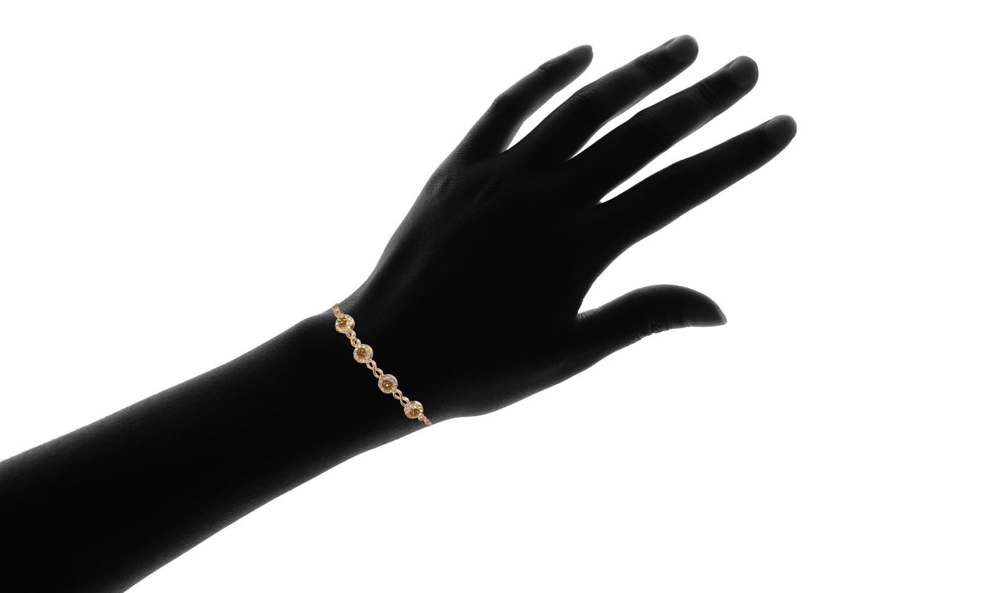 Simulated Chocolate Diamonds 18K Rose Gold Bracelet