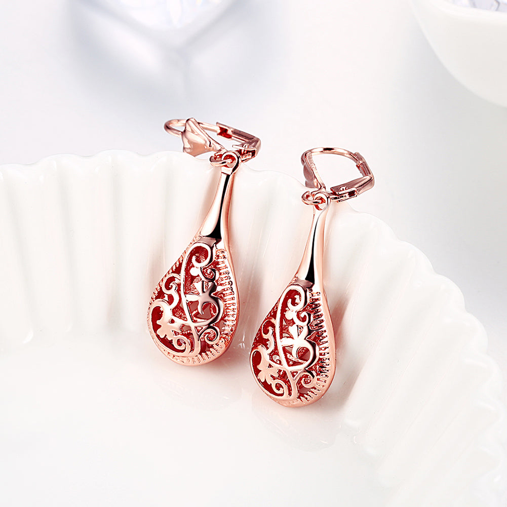 18K Rose-Gold Plated Bohemian Laser Cut Drop Earrings, Earring, Golden NYC Jewelry, Golden NYC Jewelry  jewelryjewelry deals, swarovski crystal jewelry, groupon jewelry,, jewelry for mom,