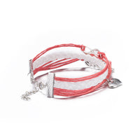 Pink Infinity Love Bracelet in 18K White Gold Plated