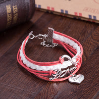 Pink Infinity Love Bracelet in 18K White Gold Plated