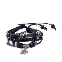 Happy plant Vegan Leather Bracelet in 18K White Gold Plated