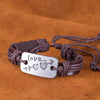 LOVE Arrow Vegan Leather Bracelet in 18K White Gold Plated