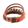 Orange Leaf Vegan Leather Bracelet in 18K White Gold Plated