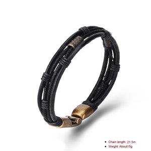 Vegan Leather Bracelet in 18K White Gold Plated