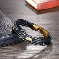Vegan Leather Bracelet in 18K White Gold Plated