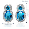 Austrian Crystal Light Blue Stud Earring in 18K White Gold Plated