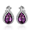 Swarovski Crystal Purple Stud Earring in 18K White Gold Plated